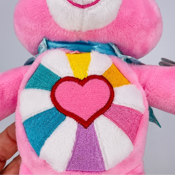 Care Bears 8” Hopeful Heart Superhero Friends Pink Bear Plush Mask Cape Stuffed - Picture 3 of 11